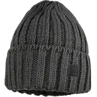 Maximo Strickmütze , Jungen, Gr. 55/57, grau (anthrazit), Strick, Wollmischung, unifarben, Mützen Strickmütze, Breiter Umschlag, Grobstrick, gefüttert