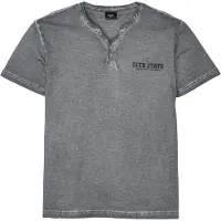 Bonprix Henleyshirt Regular fit, Kurzarm, aus Baumwolle, Fade Out Look