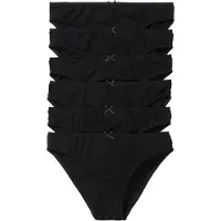 Bonprix Slip , Damen, Gr. 52/54 (XXL), 6 Stk., schwarz, Obermaterial: 95% Baumwolle, 5% Elasthan, Unterhosen Slip, klassische Passform, Zwickel aus Baumwolle, weiche Faser