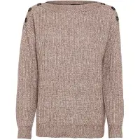 Bonprix Strickpullover "Pullover mit Knöpfen" in Melange-Optik, leicht überschnittene Schultern mit Knopfverzierung