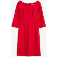Bonprix Etuikleid , Damen, Gr. 42, N-Gr, rot, Obermaterial: 76% Polyester, 20% Viskose, 4% Elasthan, tailliert, Kleider Etuikleid, taillierte Passform, aus Polyester, Viskose und Elasthan