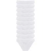 Bonprix Slip "Slip (10er Pack)", Damen, Gr. 36/38 (S), 10 Stk., weiß, Obermaterial: 100% Baumwolle, Unterhosen Slip, bequeme Passform, aus Baumwolle, verschiedene Farben, im 10er Pack