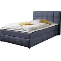 Home affaire Boxbett "Niemes inkl. Bettkasten und Topper, auch in Überlänge erhältlich", denim, blau, B:152cm L:230cm, Komplettbetten, Boxbett, Boxbett mit Bettkasten, inkl. Topper