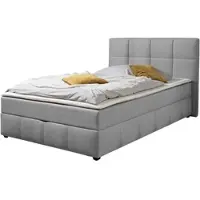 Home affaire Boxbett "Niemes inkl. Bettkasten und Topper, auch in Überlänge erhältlich", hellgrau, B:132cm L:210cm, Komplettbetten, Boxbett, Boxbett mit Bettkasten, inkl. Topper