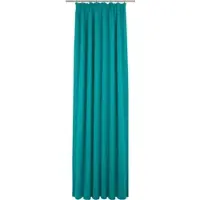 Wirth Vorhang "Newbury, 1 Stück, Kräuselband, blickdicht" Gr. 5, blau (türkis), B:130cm H:245cm, Jacquard, Baumwolle, Polyester, Gardinen, Vorhang