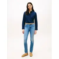 Tommy Hilfiger Slim-fit-Jeans "DNM FINN SLIM RW", Damen, Gr. 34, Länge 30, blau (finn), Denim/Jeans, Obermaterial: 99% Baumwolle, 1% Elasthan, unifarben, slim fit lang, Jeans Slim-fit-Jeans, Mid Rise