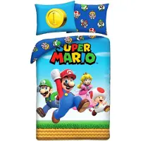 Halantex Super Mario Mikrofaser-Bettwäsche-Set, 140 x 200 cm