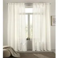 s.Oliver Gardine "AMEERA" Gr. 3, weiß, B:140cm H:225cm, Leinen, Polyester, Viskose, Gardinen, Gardine, mit Leinen, Schal, Wohnzimmer, Schlafzimmer, Vorhang
