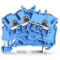 Wago 2202-6304 3-Leiter-Durchgangsklemme,mit Drücker,2,5 mm2,blau 22026304 - 100 Stück