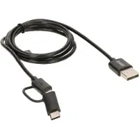 Schwaiger CK 3112, 1 m, USB A, Micro-USB B, USB 2.0, 0,48 Gbit/s, Schwarz