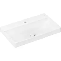 Hansgrohe Xelu Q Aufsatzwaschtisch, ohne Überlauf, 800x480mm, SmartClean, geschliffen, mit Ablaufgarnitur, 61022450, Ausführung: 1 Hahnloch