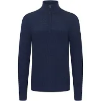 11 Project Strickfleece-Pullover "Strickpullover PRAdam", Herren, Gr. 3XL, blau (marineblaus), Obermaterial: 100% Baumwolle CO., Pullover Strickfleece-Pullover