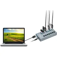 I-Tec USB 3.0 Charging HUB 7port + Power Adapter 36 W, Drinnen, AC, 1 m, Grau