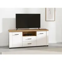 Home affaire Lowboard "Valencia TV-Lowboard, B/T/H: 161/41/66,5 cm", braun (opaque weiß, artisan eiche, weiß matt), B:161cm H:66,5cm T:41cm, Holzwerkstoff, MDF, Sideboards, Lowboard