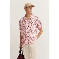 Bugatti Kurzarmhemd , Herren, Gr. L, Normalgrößen, rot (980, bordeaux), 88% Viskose, 12% Polyester, gemustert, regular fit, gerader Abschluss, Hemden Kurzarmhemd, mit Reverskragen