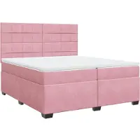Syfax Boxspringbett mit Matratze Rosa 200x200 cm Samt