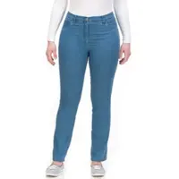 Kjbrand Stretch-Hose "Betty", Damen, Gr. 54, N-Gr, blau (denim bleached), Denim/Jeans, Obermaterial: 78% Baumwolle, 18% Polyester, 4% Elasthan, gerade lang, Hosen Stretch-Hose, super Stretch