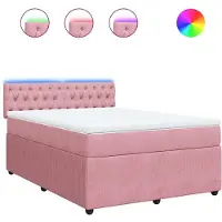 Syfax Boxspringbett mit Matratze Rosa 140x200 cm Samt