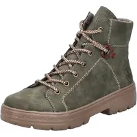 Rieker Damenschuhe Schnürstiefel Grün Freizeit