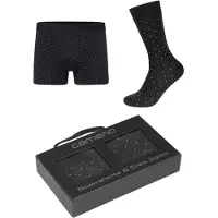 Camano Businesssocken "Socken und Boxershorts Geschenkset comfort", Herren, Gr. XXL, N-Gr, grau (castlerock), Baumwolle, Elasthan, unifarben, Socken Businesssocken, mit elastischem Bund