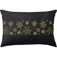 Dreams Kissenbezug "Schneeflocke, Weihnachtsdeko", grau (grau, goldfarben), B:40cm L:60cm, Polyester, Obermaterial: 100% Polyester, Kissenbezüge, Kissenbezug, mit aufwendiger Stickerei, 40x60 cm