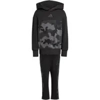 Adidas Trainingsanzug SPORTSWEAR "SEASONAL ESSENTIALS CAMO FLEECE KLEINKINDER", Kinder, Gr. 104, schwarz (schwarz, carbon), Obermaterial: 70% Baumwolle, 30% Polyester, Sportanzüge Trainingsanzug
