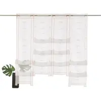 Weckbrodt Scheibengardine "Selina" Gr. 2, orange (terra, champagner), B:97cm H:120cm, Voile, Polyester, Gardinen, Scheibengardine, Hochraff, Gardine, Voile, echte Stickerei, transparent, Store