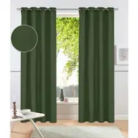 Otto Home Vorhang "Parry, Ösen, 2er Set, blickdicht, Topseller" Gr. 4, grün (oliv), B:140cm H:245cm, Polyester, Recyceltes Material, Gardinen, Vorhang, 2-er Set, blickdicht, monochrom, basic