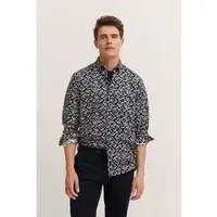 Bugatti Langarmhemd "Soft Cotton" mit floralem Muster und im Modern Fit