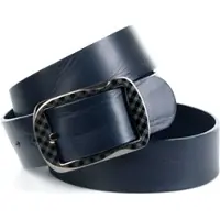 Anthoni Crown Ledergürtel , Damen, Gr. 90, blau, Leder, unifarben, Gürtel Ledergürtel, mit Oberflächennarbung