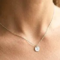 Yoursurprise Halskette mit Initialen - Rund - Silber - 1 Stück