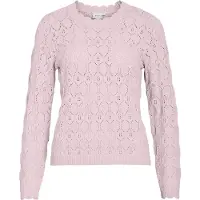 Vila Rundhalspullover "VILOWEN L/S POINTELLE KNIT TOP/PB"