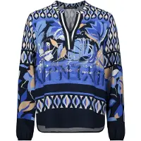 Betty Barclay Longbluse mit Stehkragen in Dunkelblau/Blau | Gr.: 48