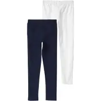 s.Oliver Leggings JUNIOR, Mädchen, Gr. 128, N-Gr, blau (weiß, schwarz), Jersey, Obermaterial: 95% Baumwolle, 5% Elasthan, unifarben, körpernah lang, Hosen Leggings, 2er Pack / für Girls / mit Stretch