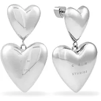 Copenhagen Studios Paar Ohrhänger "Schmuck Geschenk Edelstahl Ohrring Puffy Hearts", silber (silberfarben), Ohrringe, Damen, Edelstahl, Paar Ohrhänger