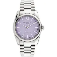 Copenhagen Studios Quarzuhr "Classic Round Watch", lila (silberfarben, fliederfarben), Armbanduhren, Damen, Quarzuhr, Armbanduhr, Damenuhr, Edelstahlarmband, analog