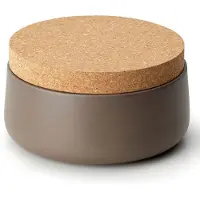 Continenta Vorratsdose , grau (taupe), H:12cm Ø:20cm, Keramik, Kork, Lebensmittelaufbewahrungsbehälter, Vorratsdose, 20x12 cm