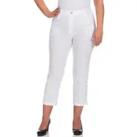Kjbrand 7/8-Hose "BEA 7/8", Damen, Gr. 48, N-Gr, weiß, Web, Obermaterial: 47% Baumwolle, 45% Polyester, 6% Viskose, 2% Elasthan, figurumspielend 7/8-Länge, Hosen 7/8-Hose, bügelfrei