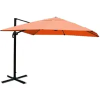Mendler Ampelschirm HWC-A96, Gastronomie Sonnenschirm, 3x3m (Ø4,24m) Polyester/Alu 23kg terracotta ohne Ständer
