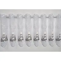 Stickereien Plauen Scheibengardine "Kirche" Gr. 1, weiß, B:95cm H:40cm, Voile, Polyester, Gardinen, Scheibengardine, veredelt mit echter Plauener Spitze Stickerei