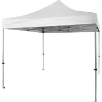 Divina Garden Professioneller, faltbarer Aluminium-Pavillon mit sechseckiger Struktur, Market-Pro 3x3, weiß, wasserdicht