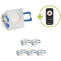 Longlife LED Einbaustrahler Mini Livorno eckig 3W CCT IP65 - Farbe: silber - Anzahl: 6x