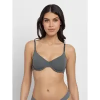 Dorina Bügel-BH "Noa", Damen, Gr. 80, Cup G, grau (grün), Jersey, Obermaterial: 79% Polyamid, 21% Elasthan, bequem, BHs Bügel-BH, mit Schale, nicht gefüttert, mit Bügel, basic, elastisch, weich