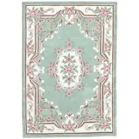 Theko Vintageteppich Ming , grün , Synthetische Fasern , Maße (cm): B: 290 H: 1