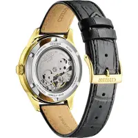 Citizen Automatikuhr "NY4058-79XC", gold (schwarz, goldfarben, cremefarben), Armbanduhren, Herren, goldfarben, Automatikuhr, Armbanduhr, Herrenuhr, Mechanische Uhr, Lederarmband, analog, Tag