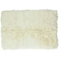 Theko Flokati Wollteppich Flokos , beige , Wolle , Maße (cm): B: 90 H: 10