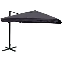 Mendler Gastronomie-Ampelschirm HWC-A96, Sonnenschirm, 3x3m (Ø4,24m) Polyester/Alu 23kg Flap, anthrazit ohne Ständer