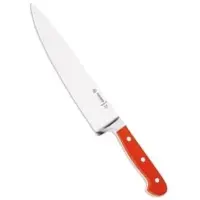 Johannes Giesser Messerfabrik Giesser Kochmesser, breit, 23 cm Klinge, Zum Schneiden von Fleisch, Fisch, Geflügel, Kräuter, große Gemüsearten oder Obst, Farbe: rot