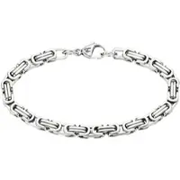 Bruno Banani Edelstahlarmband "Schmuck Geschenk Armkette Königskette 4-Kant-Optik Silber" Gr. 21, silber (edelstahlfarben), Armbänder, Herren, 21, Edelstahl, Edelstahlarmband