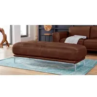 W.Schillig Hocker "montanaa", braun (tobacco z69), B:141cm H:42cm T:61cm, Hocker, Hocker, mit Metallfüßen in Silber matt, Breite 141 cm